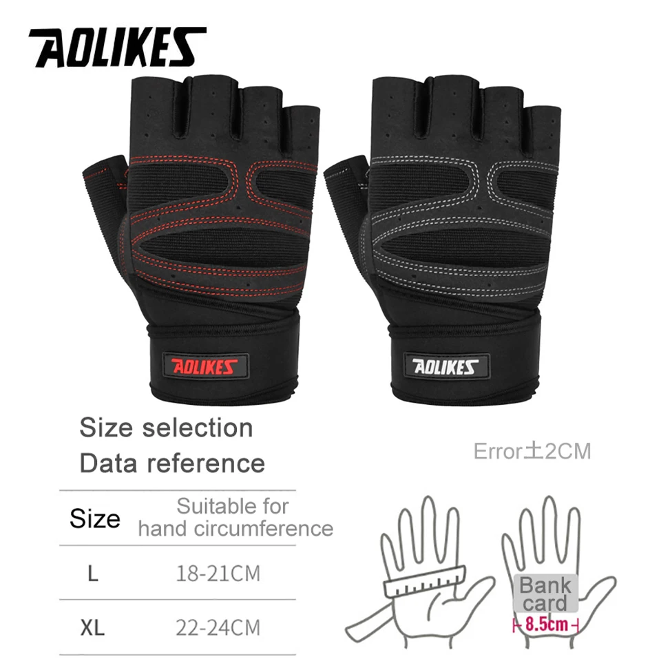 Half Finger Gym Gloves Heavyweight Sports Exercise Weight Lifting Gloves Body Building Training Sport Fitness