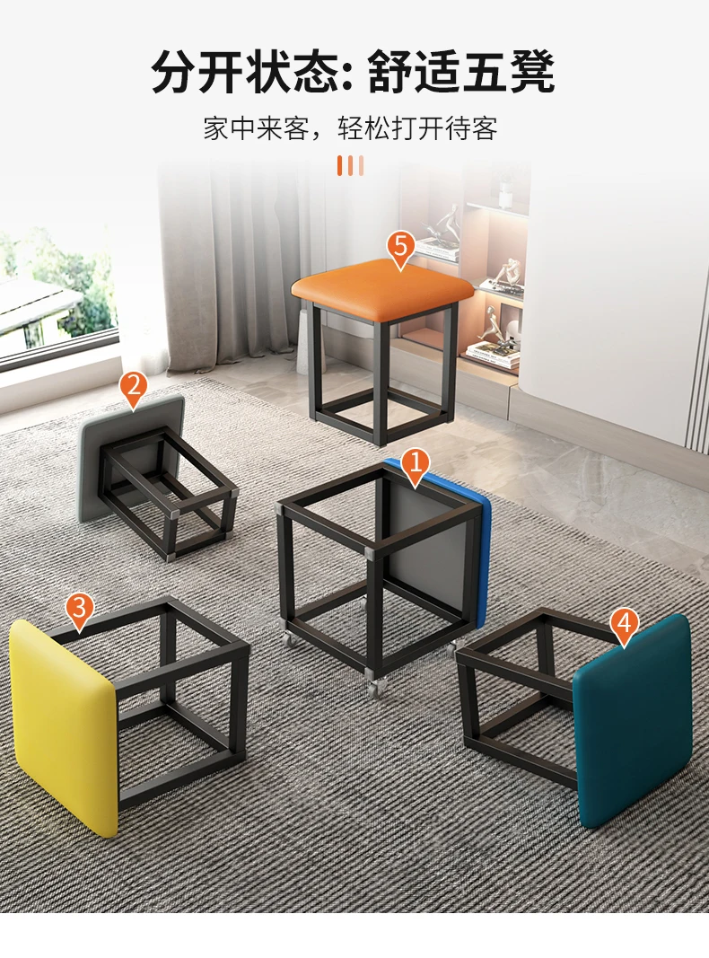 Furniture In Magic Chair PU Leather Metal Square In Folding