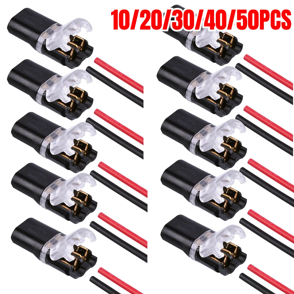 

10-50Pcs 2 Pin Way Plug Wire Cable Snap Connectors Waterproof Electric Wire Double-Wire Plug-In Connector With Locking Buckle