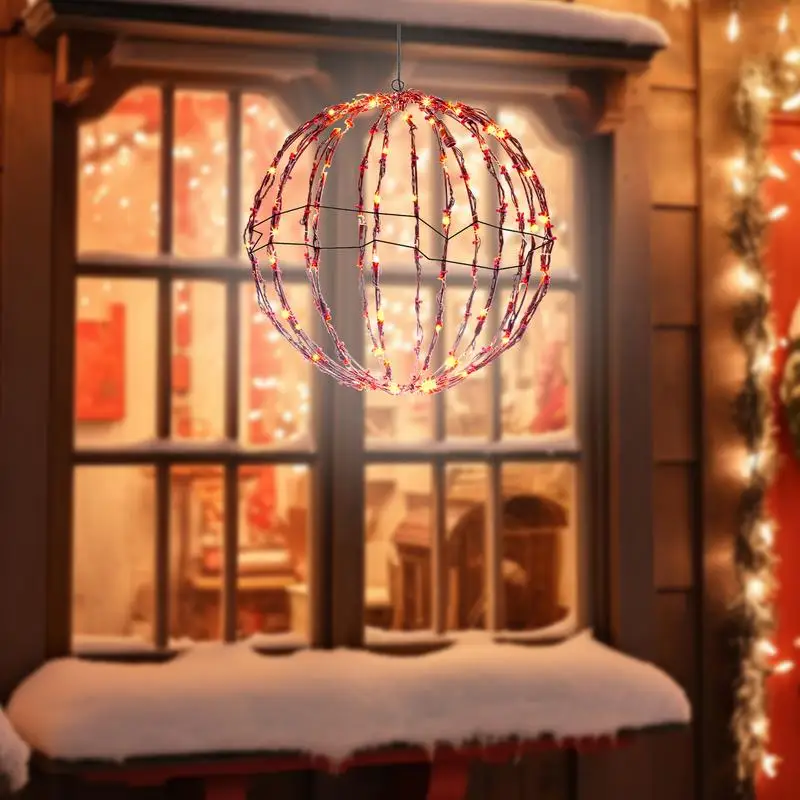 Outdoor Globe Lights Garden Lighted Spheres Christmas Decoration Glow Ball LED Lighting Frame Ball Lights For Porch Patio Decor 4