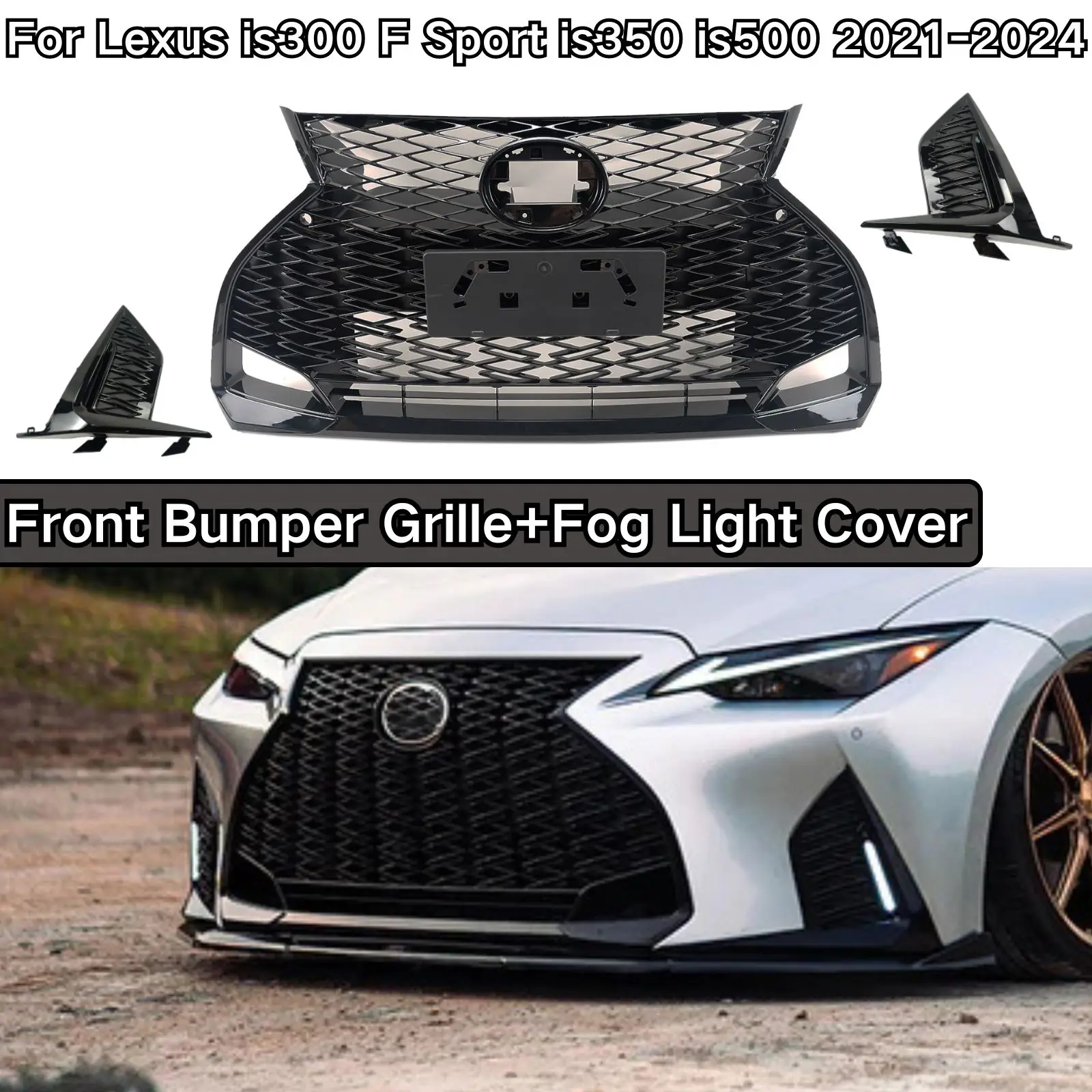 

Для Lexus Is300 F Sport Is350 Is500 2021-2024 передний бампер, противотуманная задняя крышка, комплект кузова, левый и правый новые автомобильные аксессуары