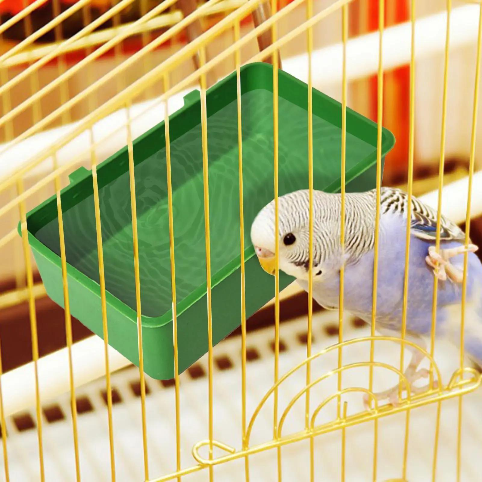 Vasca da Bagno per Uccelli, Ciotola per Uccelli Domestici, Vasca per Pappagalli e Parrocchetti, Accessori per Gabbie di Piccoli Uccelli - immagine 2