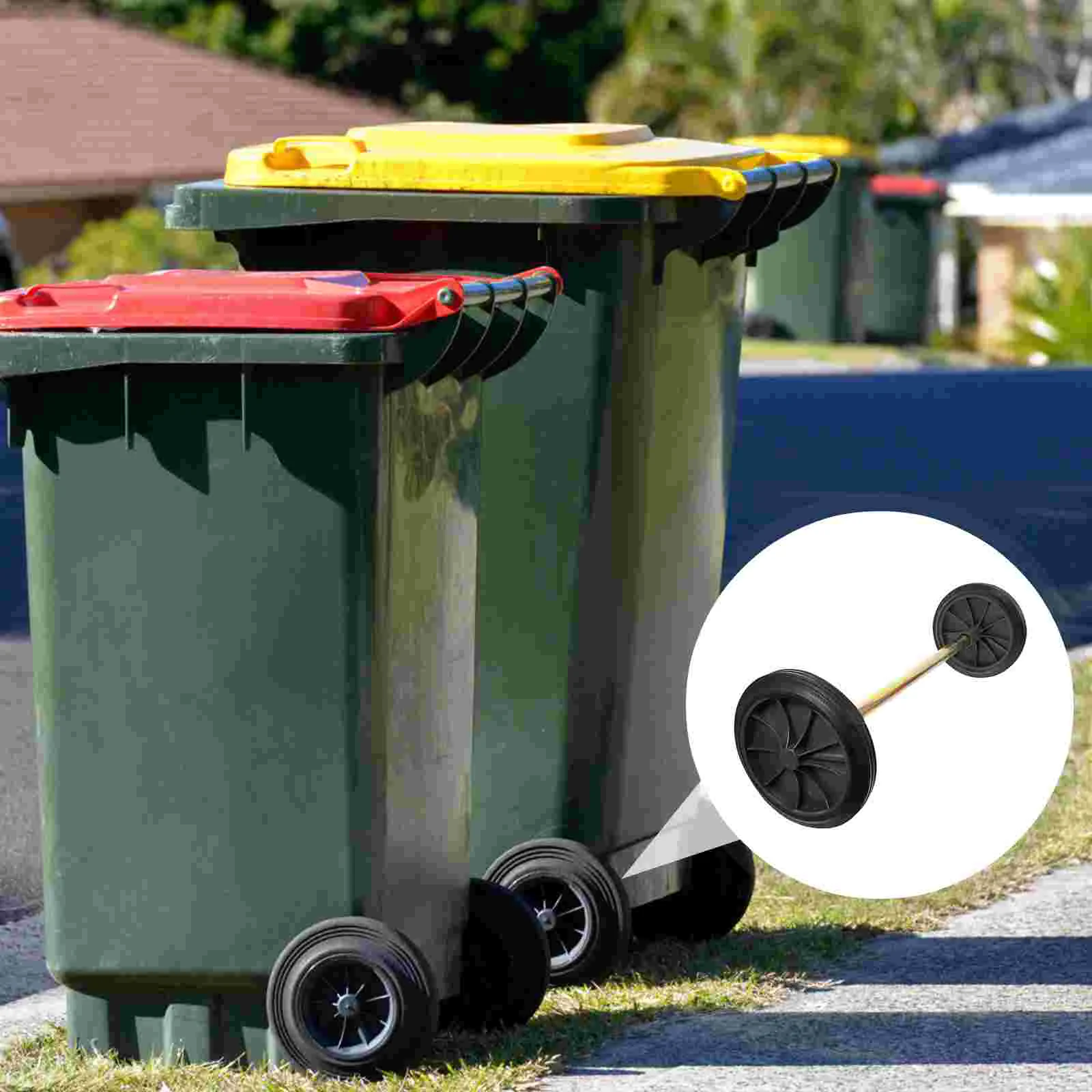 

Can Trash Garbage Wheels Wheel Pulley Replacement Bin Accessories Rubber Wastebasket Parts Caster Roller Kit Move Waste Storage