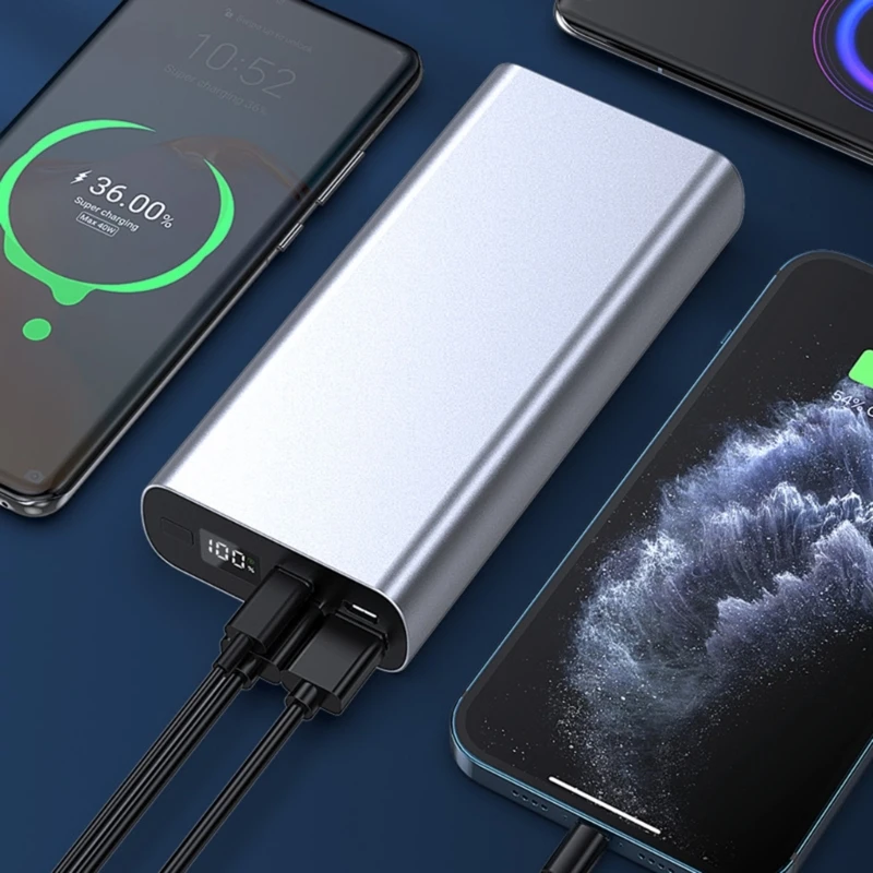 1260110 Polymer Battery Power Bank Shell QC3.0 PD 22.5W Fast Charge Battery Charger Box Aluminum Alloy Power Bank Case battery storage box power bank case battery power bank box