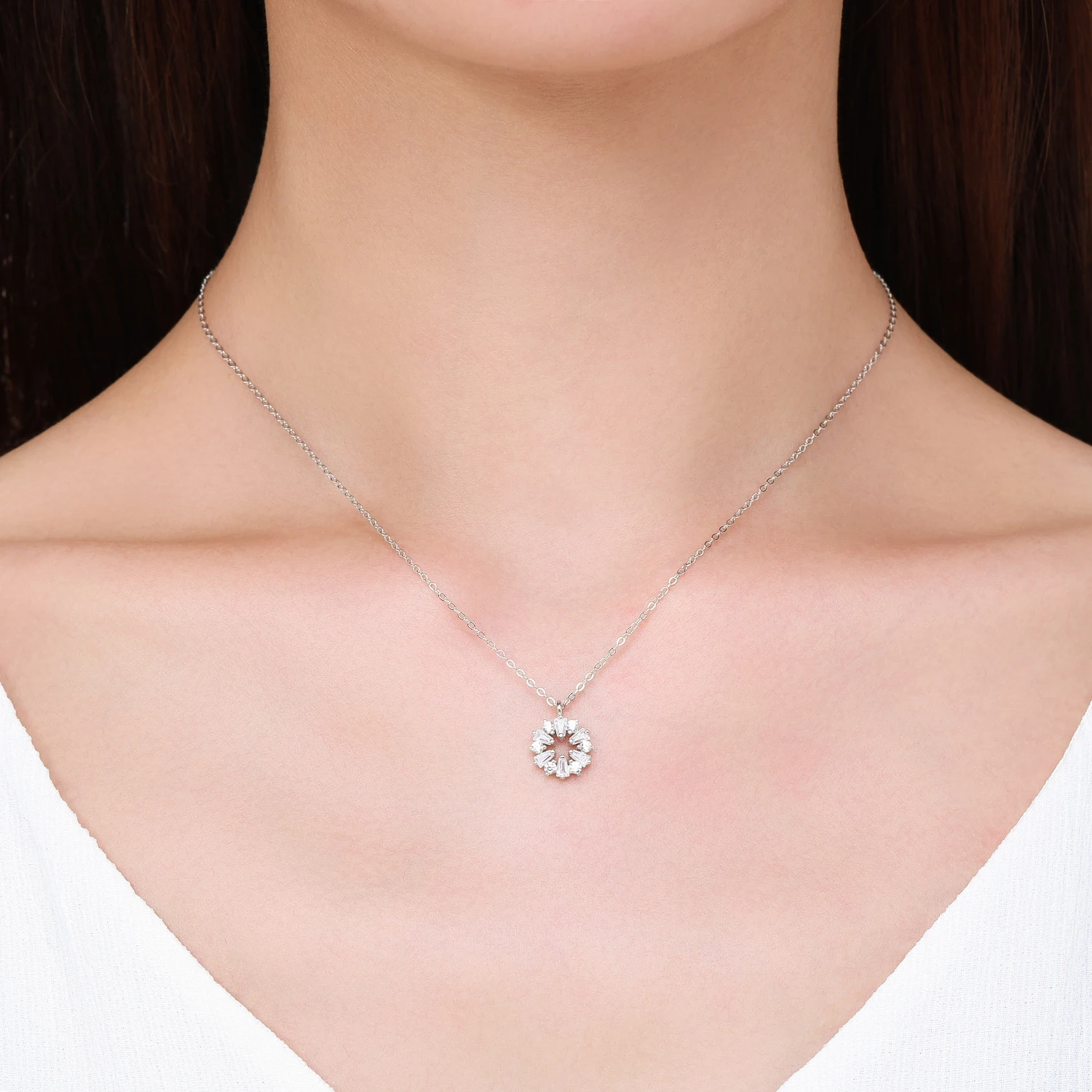 موديان ربط سلسلة قلادة 925 فضة موضة محظوظ ندفة الث...