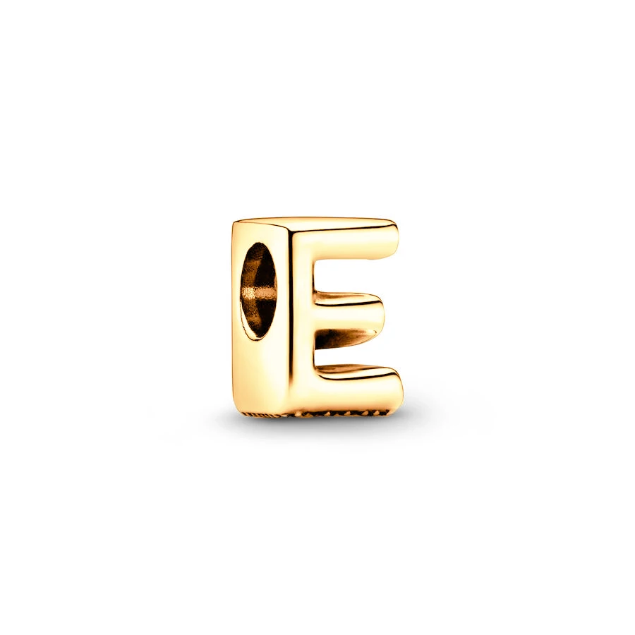Gold Plated Polished Letter A-Z Alphabet Charm Bead Fit Original Silver 925 Pandora Bracelet Necklace DIY Jewelry Women