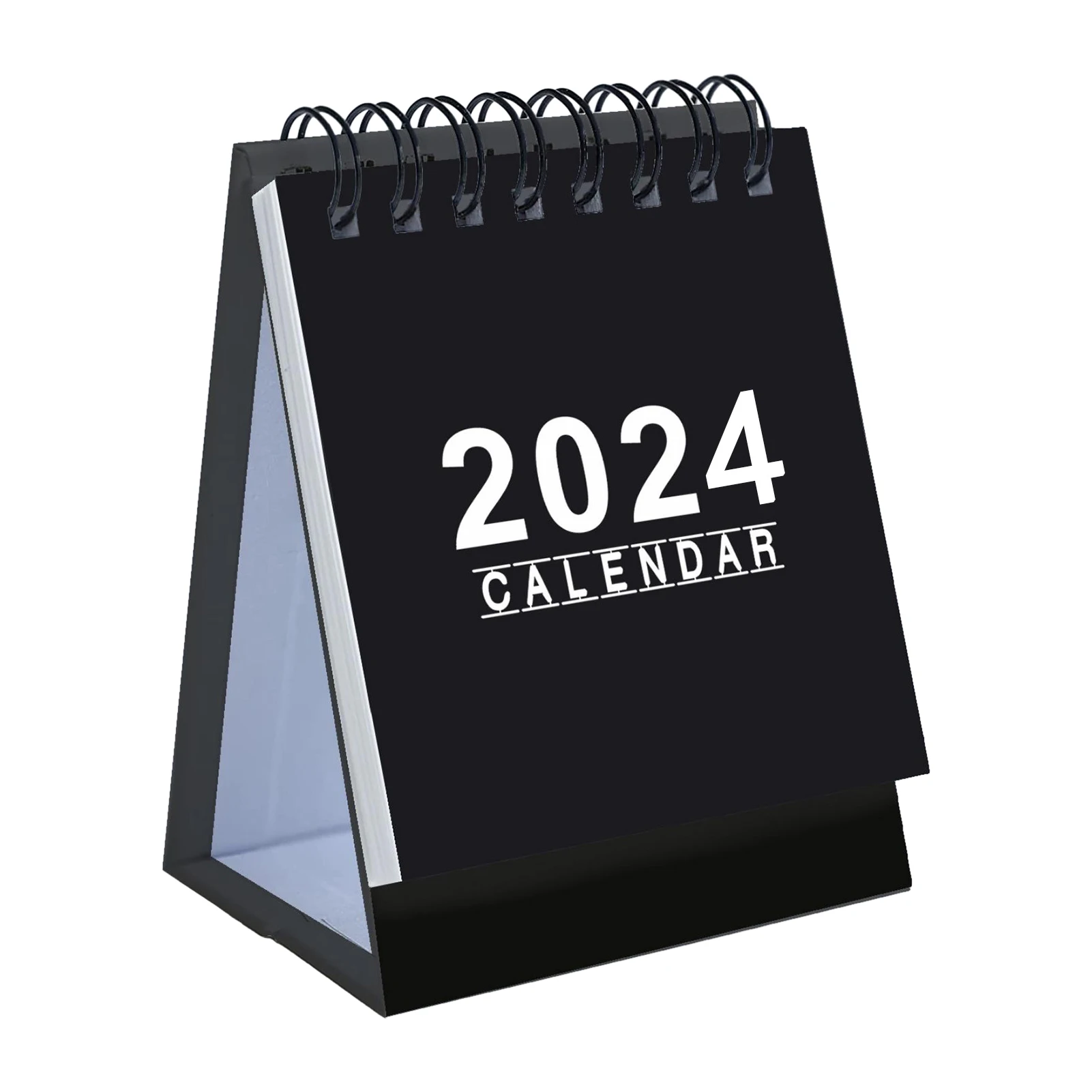 

Настольный мини-календарь для школы 2024, белый, черный, портативный Настольный Декор, двойной провод, переплет, домашний, отдельно стоящий, толстая бумага, стабильный