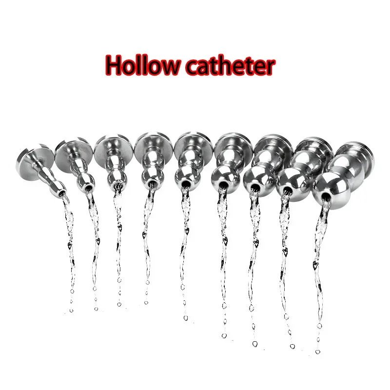 Urethral Dilator Silicone Urethral Dilator Penis Chastity Lock Metal Hollow Urethral Plug Sounding Rod Penis Dilator Urethral Sound Chastity Sex Toys for Men Catheter