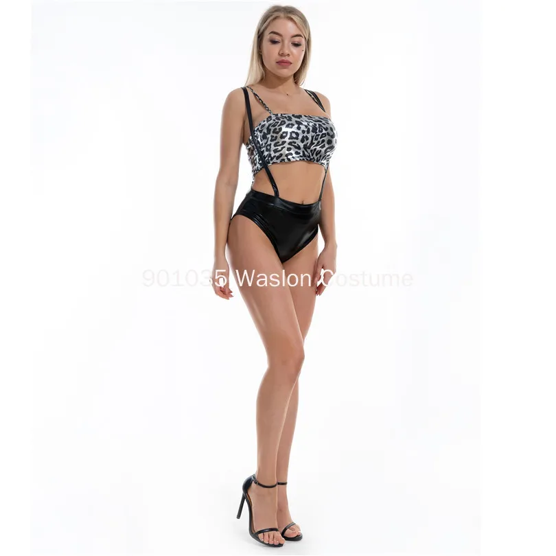 

Women Short Fashion New PU Leather Metallic Shorts Holographic Suspenders Backless Cross Strap Skinny Mini Club Shorts