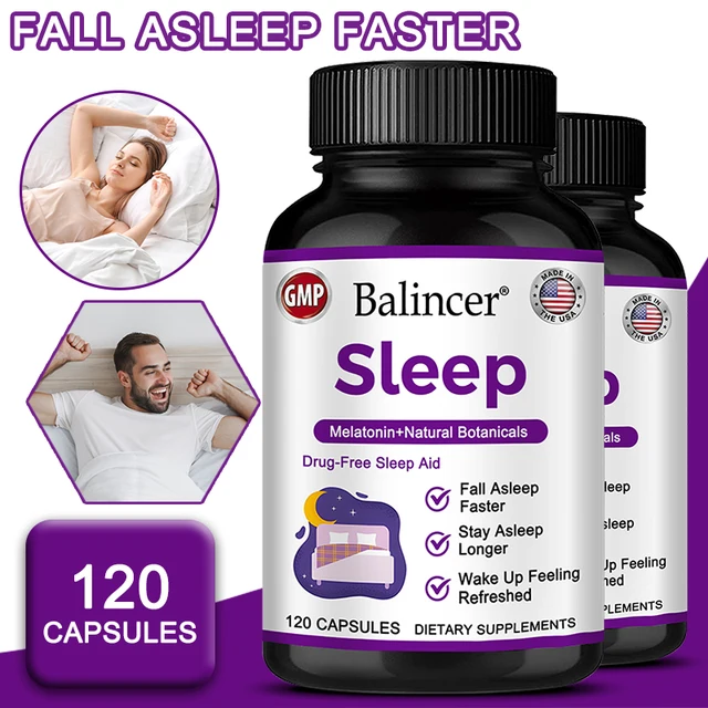 1225-0955eb.jpg Sleep Supplement - Melatonin + Natural Plant Extracts, Promotes Healthy Sleep Cycles, Supports Immune Health, Antioxidant
