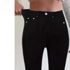 High Waist Elastic Slim Fit Jeans High Elasticity Body Shaping Pencil Pants Butt Lifting Black Denim Casual Street Style