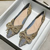 2023 Spring and Autumn New Fashion Bow Pointed Flat Bottom Bean Shoes Korean Versatile Casual Women's Shoes 3