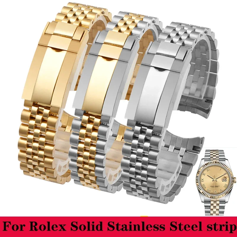 Accessori Per Orologi Cinturino Per Rolex Daytona Submariner Sup Gmt Datejust Wristband Cinturino Per Orologio In Acciaio Inossidabile Massiccio 20Mm