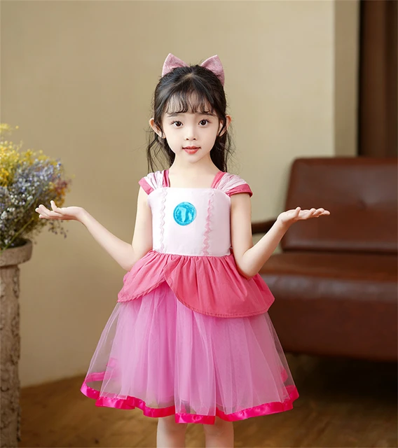 Costume de petite princesse Marios Peach pour enfants, robe de paupières  d'Halloween pour filles, couronne de jeu classique, princesse Brother  Cosplay - AliExpress