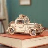 Robotime Rolife Vintage Car Model 3D Wooden Puzzle Toys for Chilidren Kids Adult TG504 3