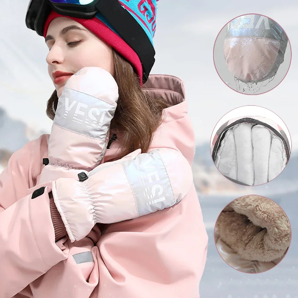 Outdoor Winter Ski Mittens -Warm Classic Snow Mitten Glove for Skiing,Snowboarding and Mountaineering Outdoor Sport Ski Gloves 5