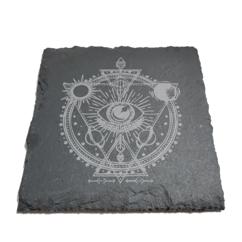 

All Seeing Eye Mystic Blackcraft Occult Esoteric Alchemy Dark Magic Natural Rock Coasters Black Slate J107