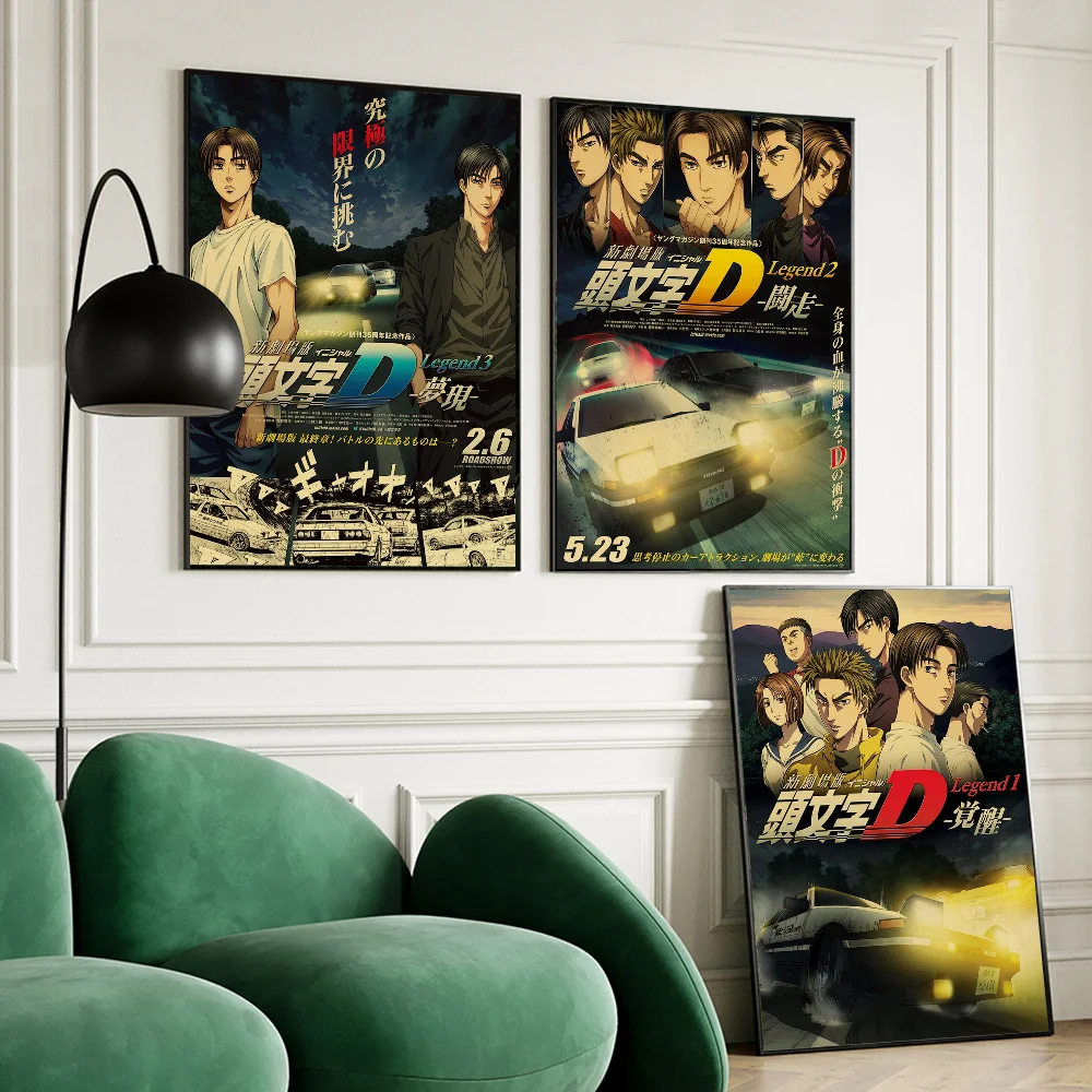 

Japanese Racing Anime Initial D Classic Anime Poster Waterproof Paper Sticker Coffee House Bar Room Wall Decor