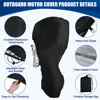 0-350HP Outboard Cover Boat Motor 420D Waterproof Anti-scratch Heavy Duty cover Engine UV-Proof Black outboard motors covers 3