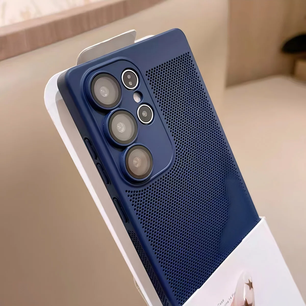 Enhanced Heat Dissipation Breathable Phone Case with Lens Protection and Solid Color