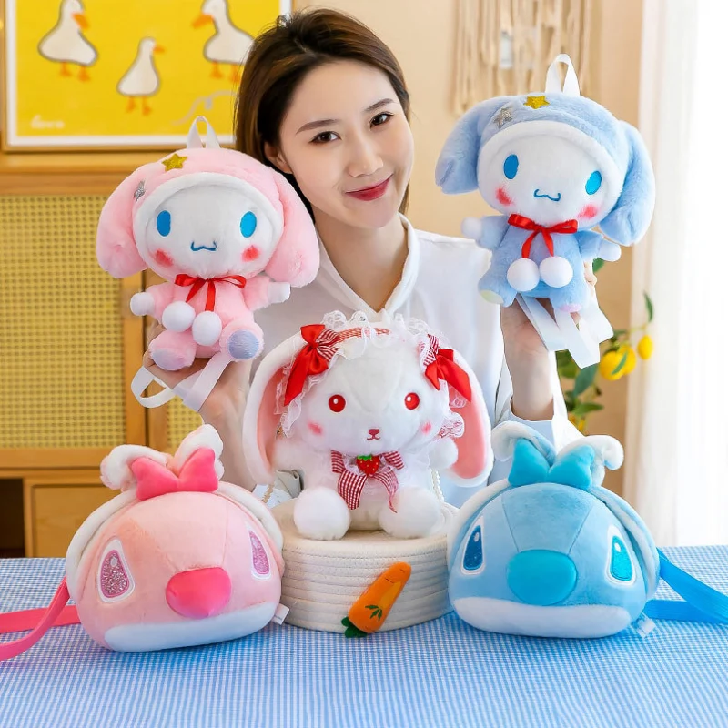 

Kawali Sanrios Kitty Plush Bag Melody Kuromi Cinnamorol Anime Beauty Wish Me Mell Rabbit Travel Girls Fashion School Backpack To