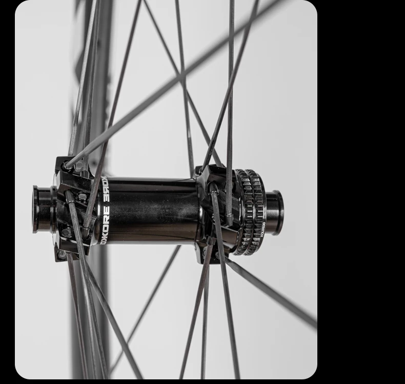 KORE Carbon-Speichenräder 700C Rennrad-Laufradsatz Tubeless Scheibenbremse 36T/60T HG XDR Nabe 1199g Carbon-Felge Rennrad-Laufradsatz – Detail 14
