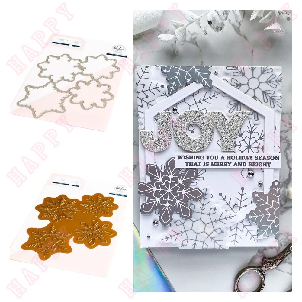 

Metal Cutting Dies Hot foil Snowflakes Scrapbook Diary Decoration Paper Craft Embossing Template DIY Greeting Card Handmade 2022