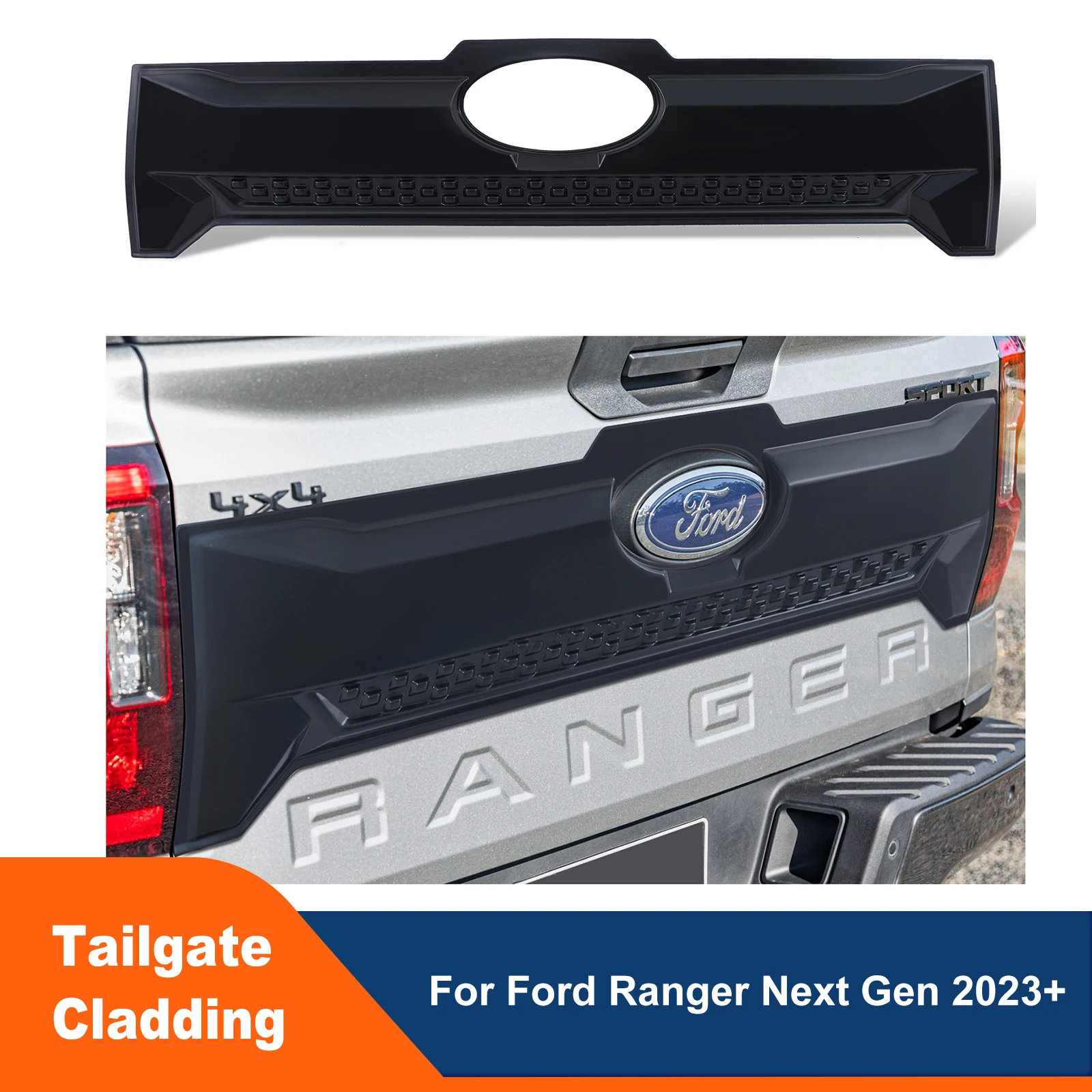 

Tailgate Rail Guard Cap Protector Rear Cover Tail Gate Cover For Ford Ranger 2023 T9 Wildtrak Xlt XL Xls Sport Car Nexr Gen