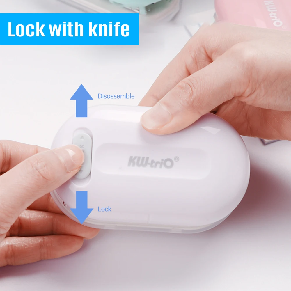 KW-triO 3-Hole Paper Punch Handheld Mini Loose Leaf 5.5mm Aperture 5 Sheet Capacity Notebook Diary DIY