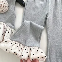 Ensemble de vêtements d'été pour bébés filles, t-shirt + pantalon à volants à fleurs 3D, vêtements de princesse d'anniversaire à la mode pour enfants, 2025 4