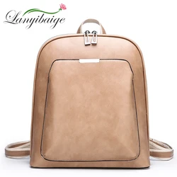Multifunctional Luxury Leather 3 In 1 Backpacks Vintage Women Shoulder Crossbody Bookbags High Quality Ladies Traveling Bagpack