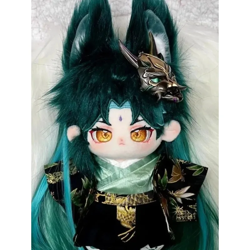 

20cm Genshin Impact Xiao Cotton Plush Doll Action Figure with Skeleton Game Peripheral Stuffed Toy Naked Baby Bedroom Decor Gift