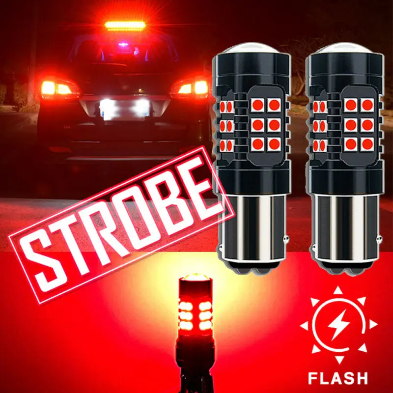 Clignotant stroboscopique LED clignotant arrière, feu de freinage de  voiture, ampoules d'arrêt, clignotant, 3 fois, 1157, 2 pièces par ensemble  - AliExpress