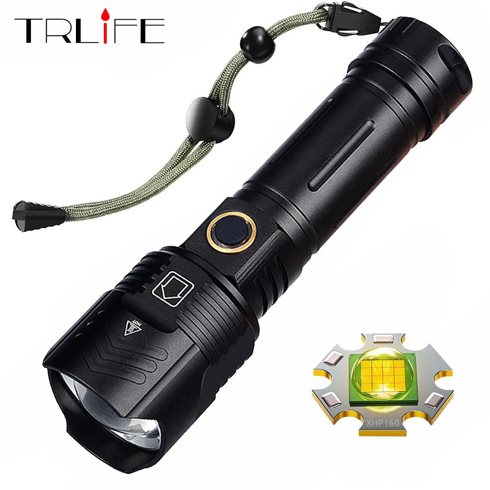 C Est Clignoter La Lampe Torche TRLIFE – lampe de poche Rechargeable XHP160 TYPE C, 16 cœurs, torche, Zoom,  Power Bank, lanterne pour Camping, extérieur et urgence | AliExpress