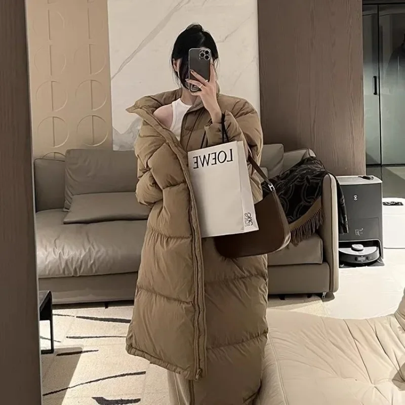2024 New Women Down Jacket Winter Coat Female Extended Version Parkas Loose Thick Warm Outwear Versatile Leisure Time Overcoat