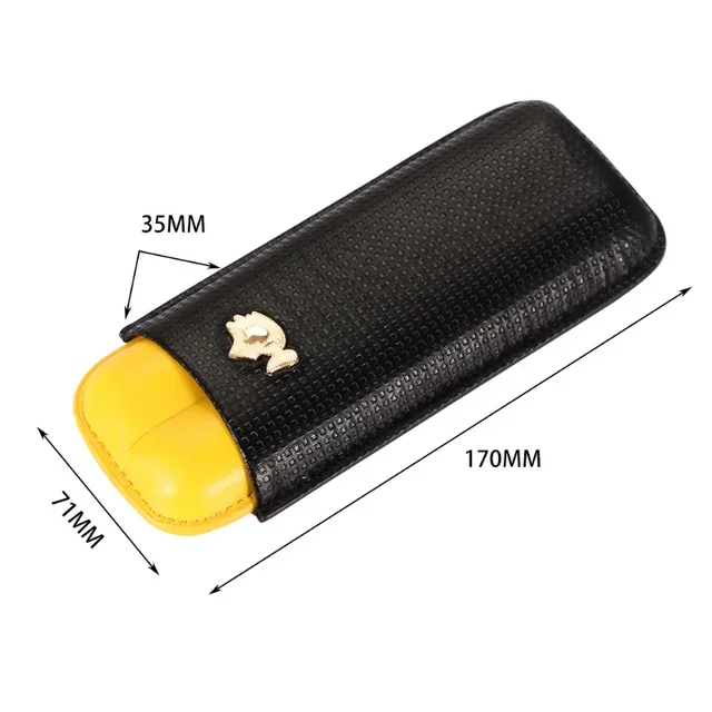 Leather Portable Cigar Humidor Holds Two Cigars Case Smoking Accessories Travel Cigar Accessories Gifts - Image 5