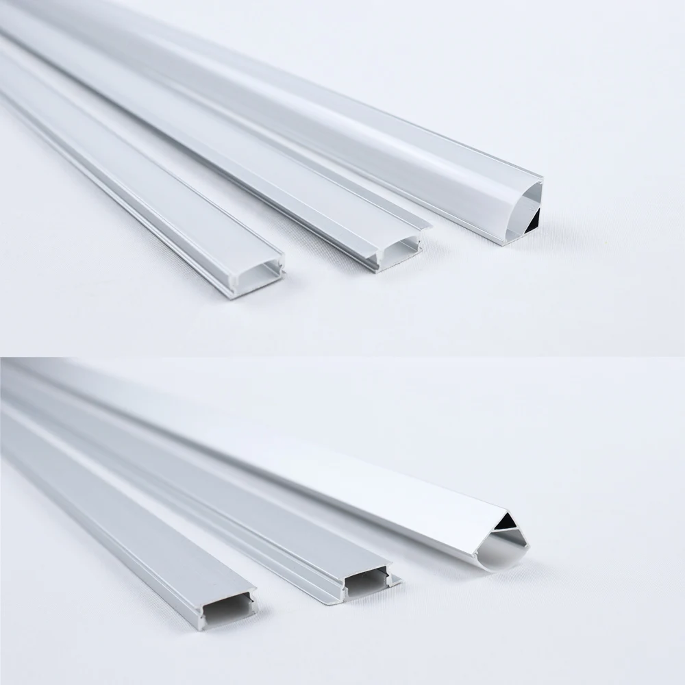 Silber Schwarz 2-35 Teile/los LED Aluminium profil 0,5 m/pcs U/V/W