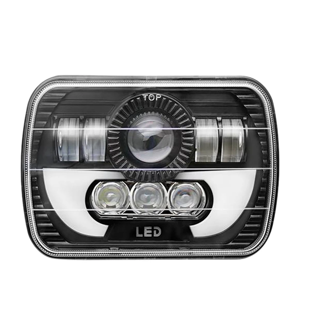 

7-дюймовые квадратные дневные ходовые фонари, передние фары для автомобиля и мотоцикла, дневные ходовые огни дальнего и ближнего света, фонари для дневного света