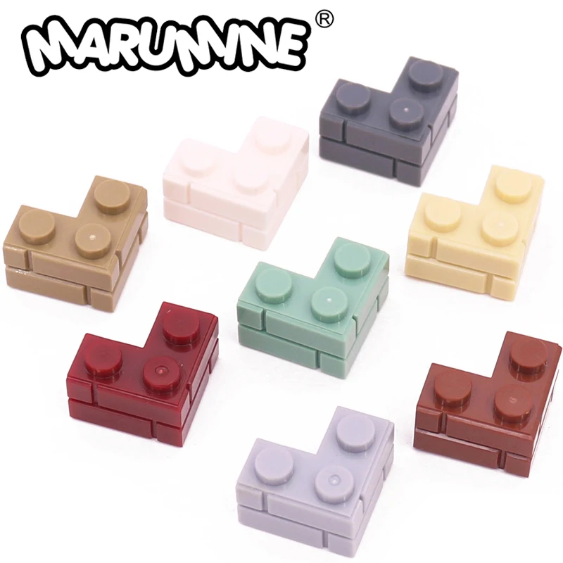 

MARUMINE 2x2 точки угловые стены кубики MOC 100 шт. классические строительные блоки запчасти аксессуары дом MOC Строительный набор совместимый 2357