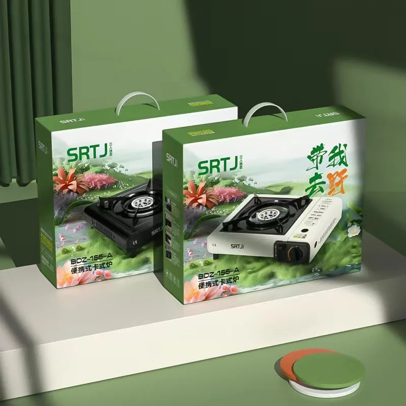 Outdoor Cassette Stove Butane Gas Burner Portable BBQ Hot Pot Stove Lightweight Household Cooking Equipment for Camping Hiking