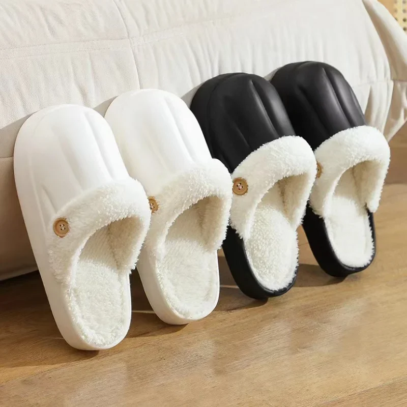 

Мужские зимние башмаки тапочки; Домашние меховые шлепанцы; Теплые шлепанцы; Новая женская обувь; Вьетнамки; Непромокаемые тапки унисекс