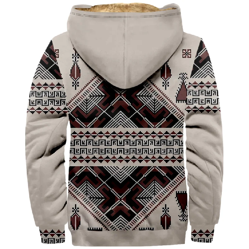 New Totem Italian Cotton Coat Hooded Sweater Casual Print Long Sleeve Zipper Sweater Thick Cotton Coat Autumn and Winter a33