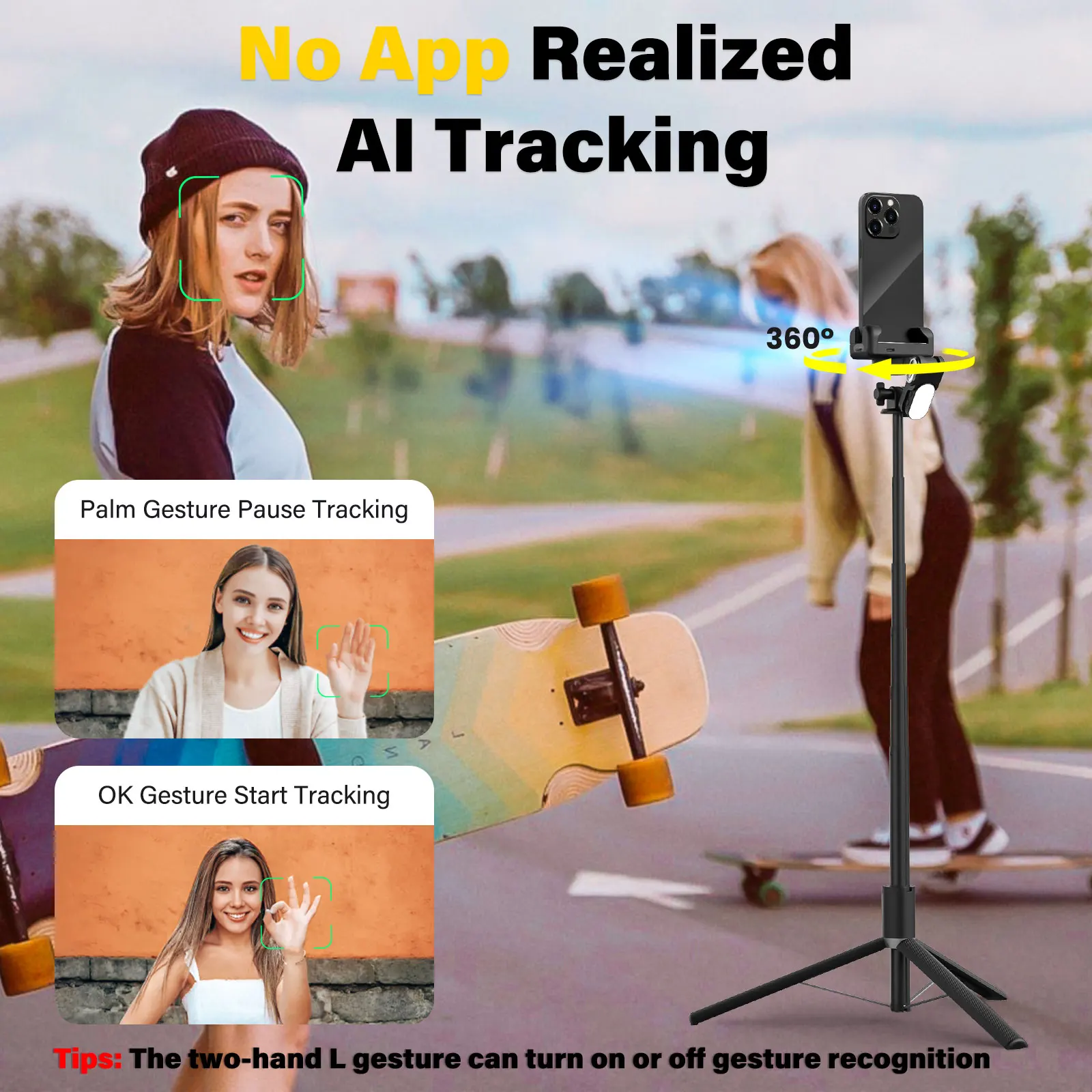 スマートフォンスタビライザー,1軸ジンバルスタビライザー,4 in 1