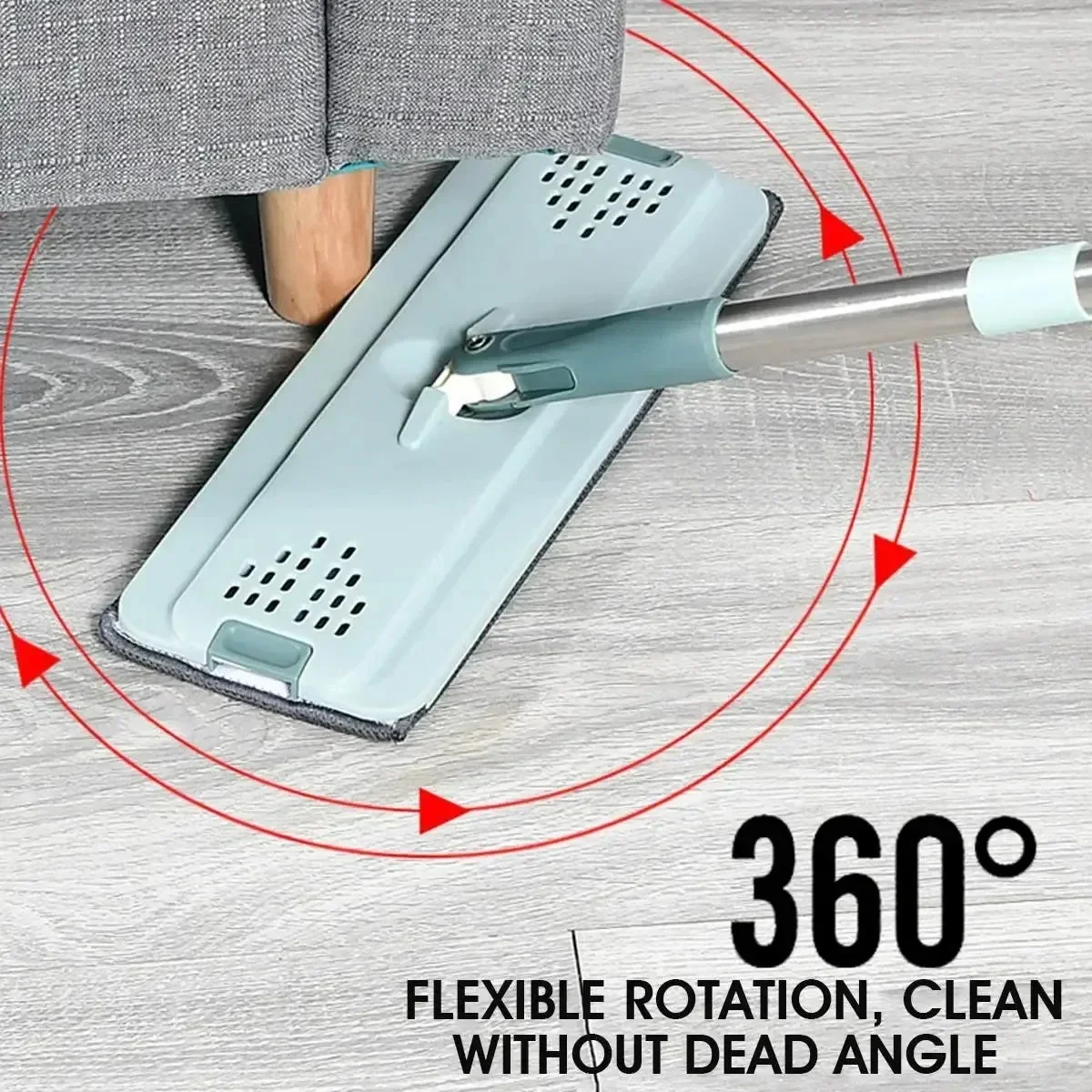 Flat Squeeze Mop com balde Wringing Floor Cleaning Microfiber Pads uso molhado ou seco em madeira laminado m&atilde;o livre flat squeeze mop