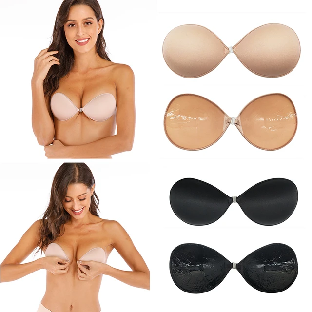 Sexy Women Invisible Push Up Bra Self-Adhesive Silicone Bust Seamless Front  Closure Sticky Bra 1/2Cup Backless Strapless Bras - AliExpress