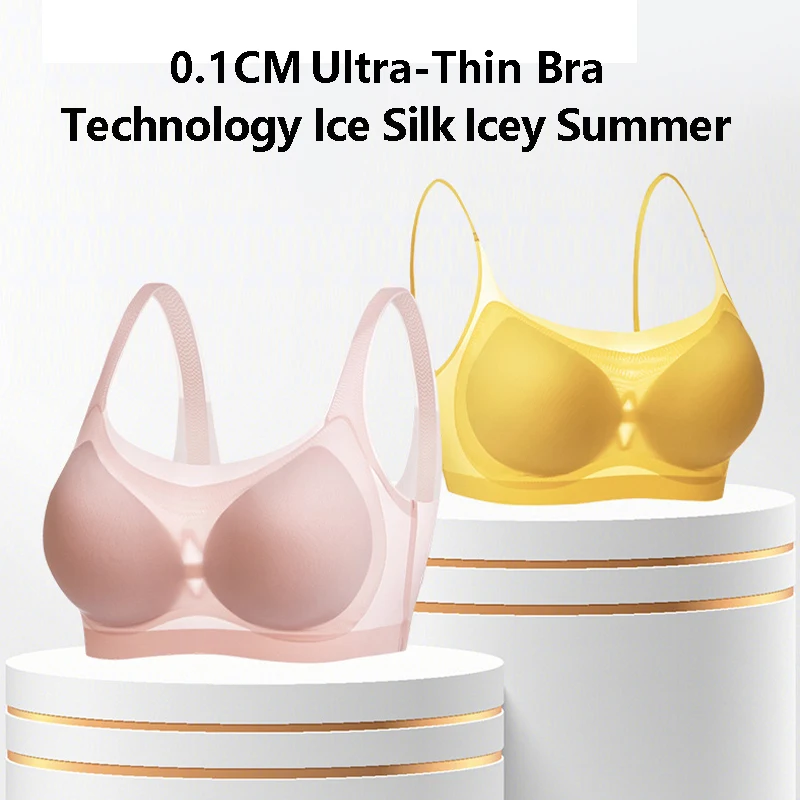 2023New Ultra Thin Ice Silk Lifting Bra Plus Size Bra 3XL Women Thin Silk  Seamless Sports Bra Wireless Underwear Air Cooling Bra - AliExpress