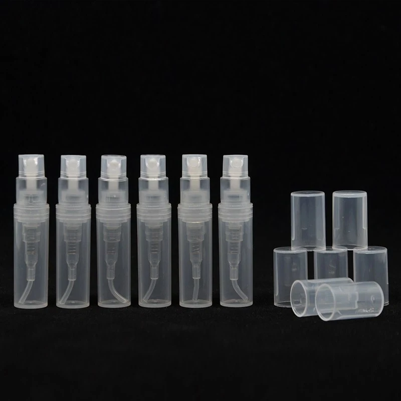 50/100PCS/LOT Small Round Plastic Containers Perfume Spray Sample Bottle Atomizer Empty Cosmetic Containers