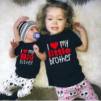 1PC Matching T Shirts Sibling Sisters Brother T-shirt I Love My Big Sister Family Clothing Kids Boys Clothes Baby Bodysuits 1