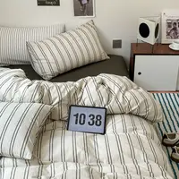 Classic Plaid Bedding Set No Filler Blue Green Duvet Cover Flat Sheet Pillowcases Single Full Queen Size BedSpread Home Textile 6