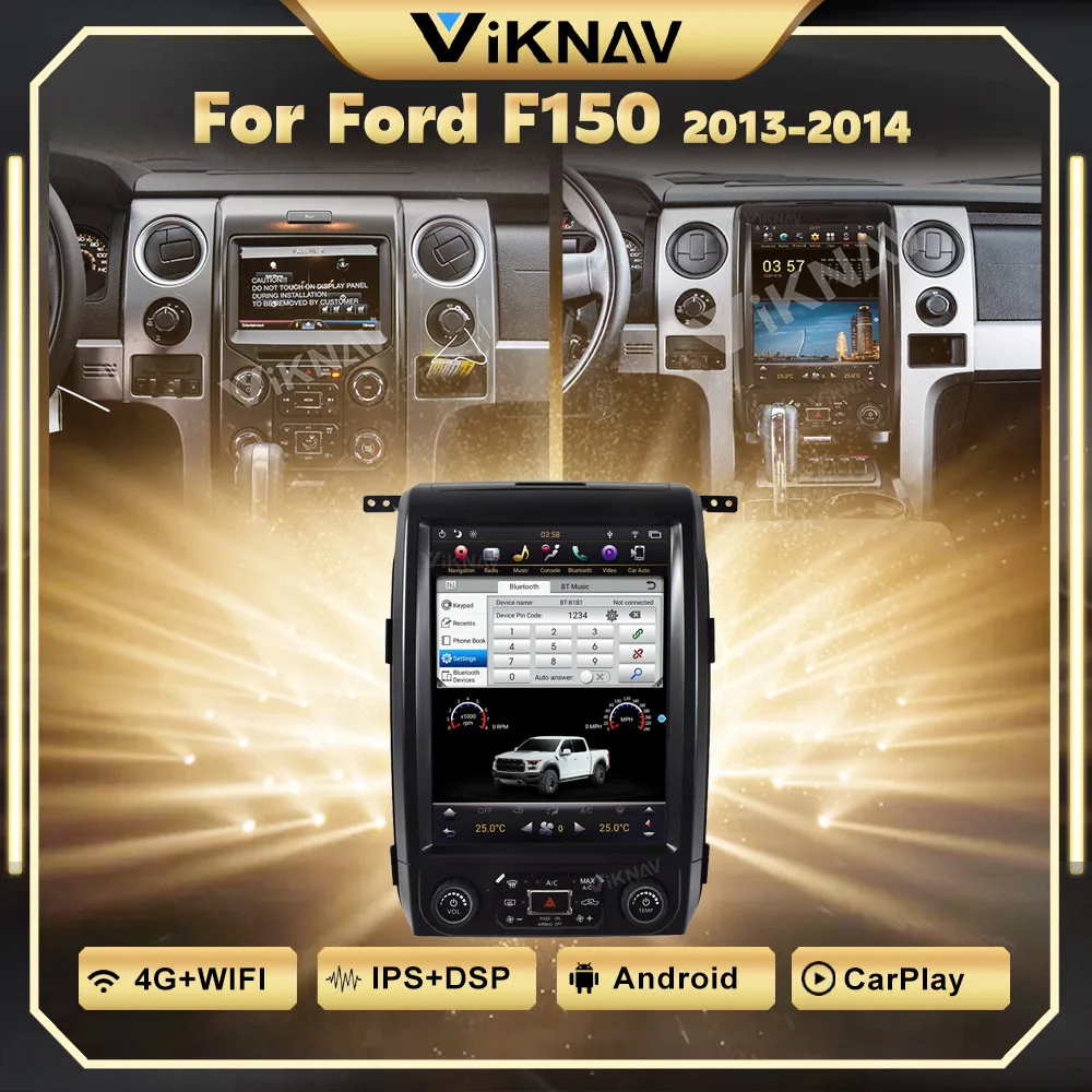 

12.1" PX6 Android Car Stereo Radio For Ford F150 2013 2014 Head Unit DVD Multimedia Player GPS Navigation Recorder Touch Screen